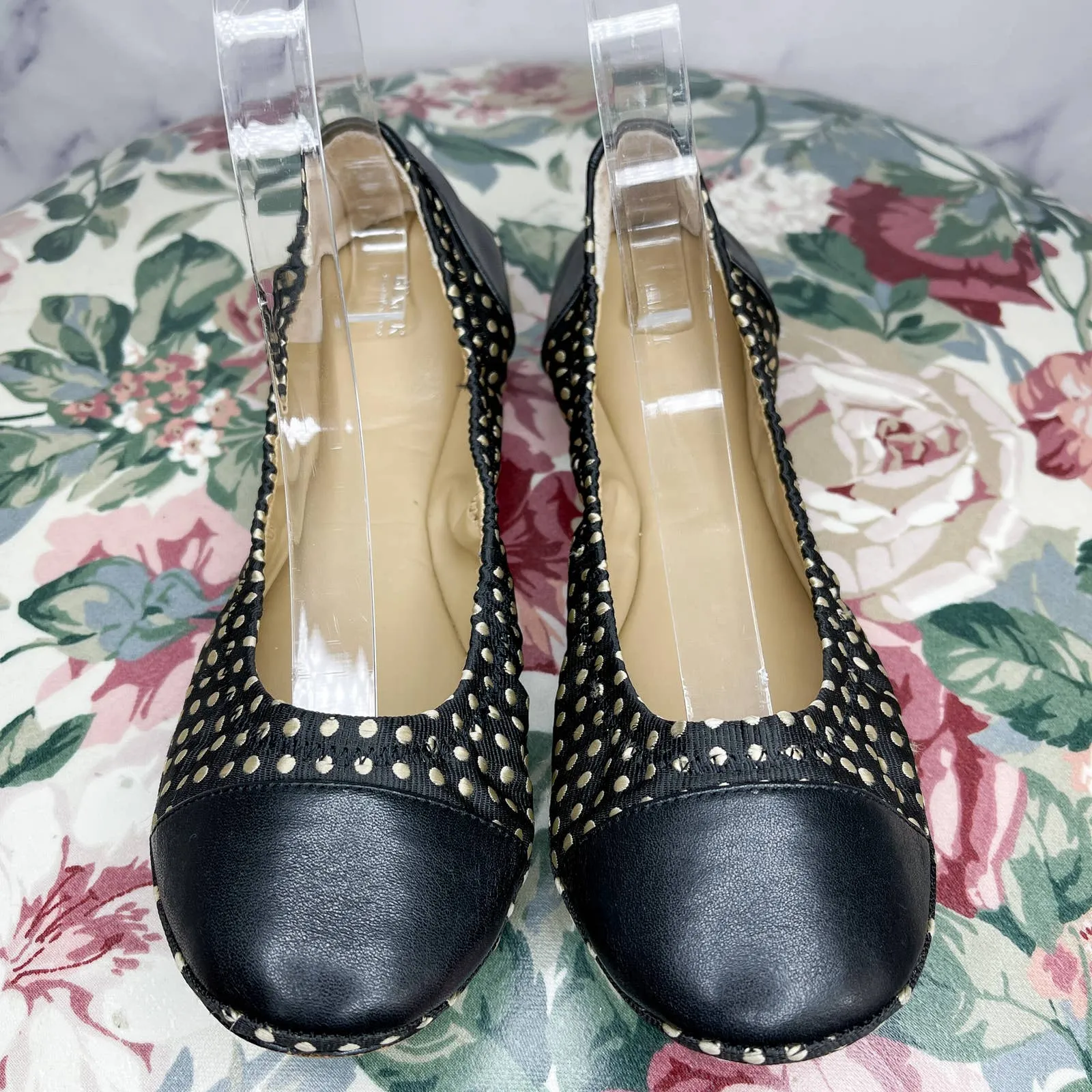BLACK Saks Fifth Avenue | Black Polka Dot Ballet Flats | Sz 7