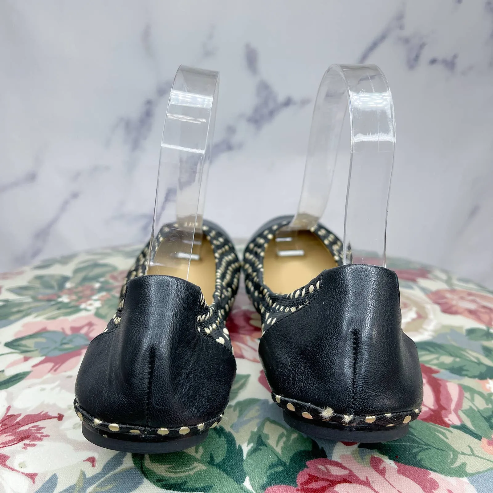 BLACK Saks Fifth Avenue | Black Polka Dot Ballet Flats | Sz 7