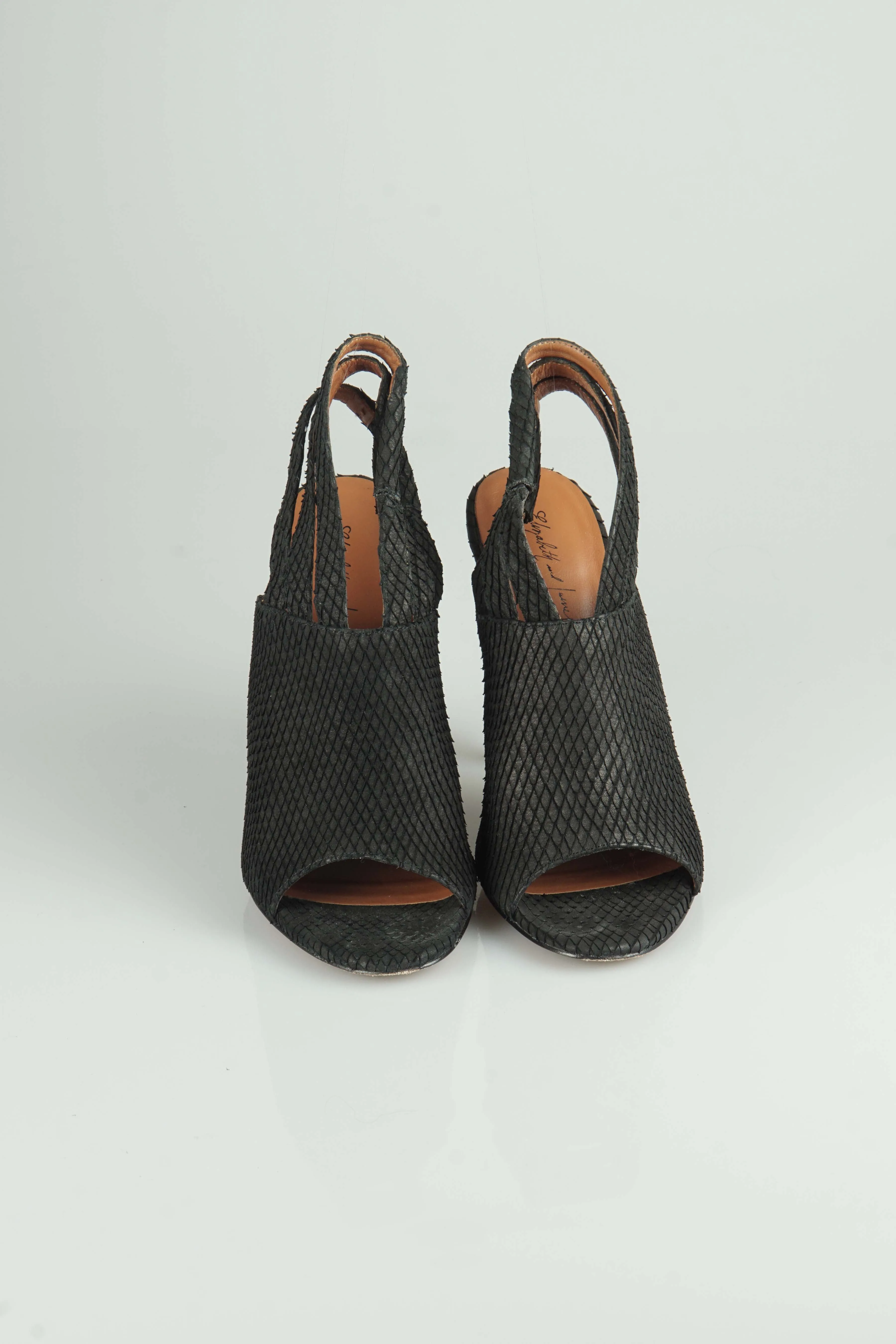 Black triple slingback mules