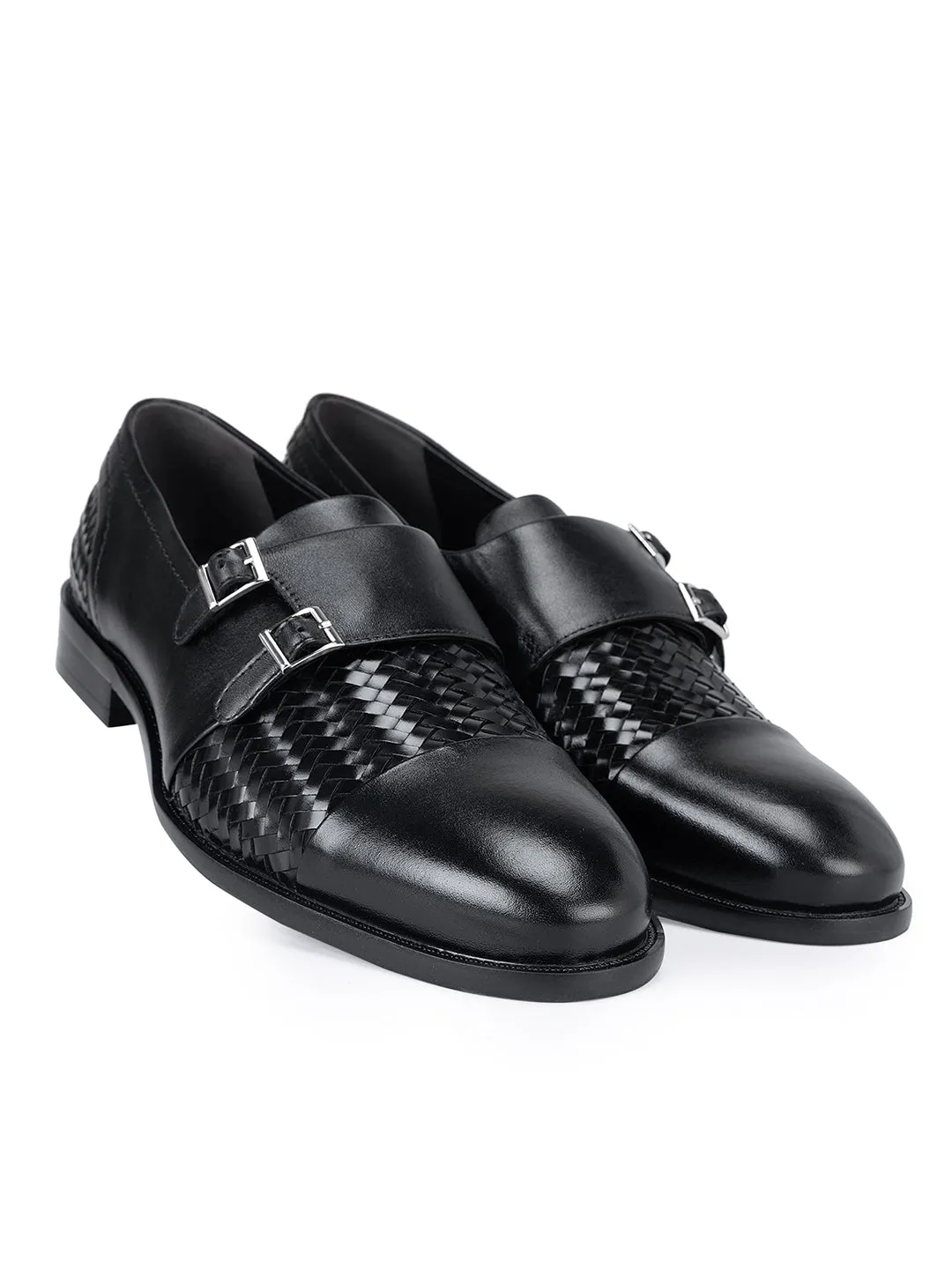 Black Woven Monk Straps