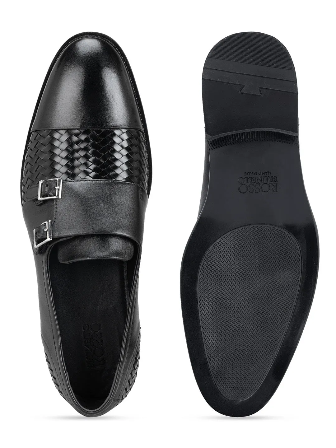 Black Woven Monk Straps