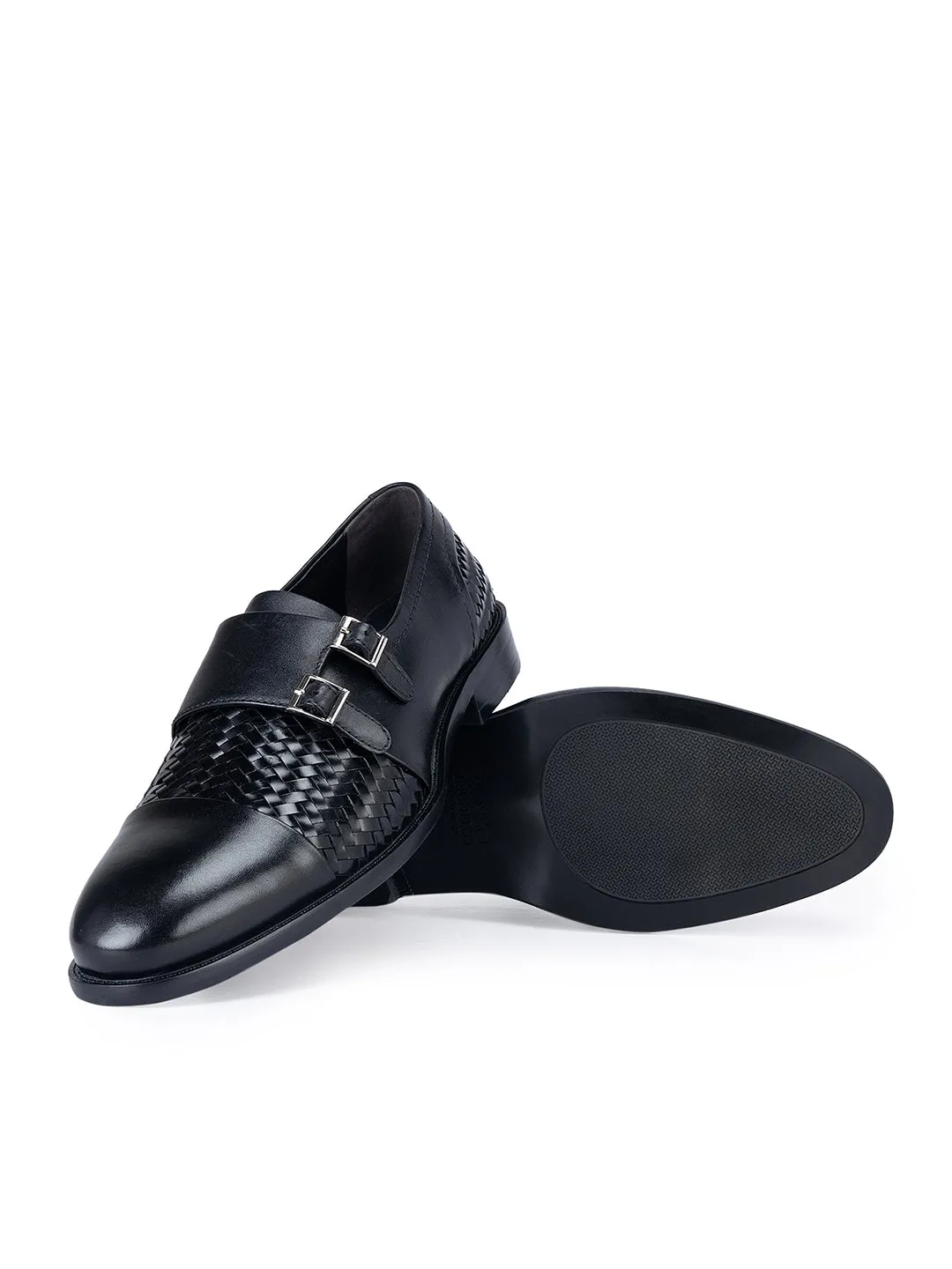 Black Woven Monk Straps
