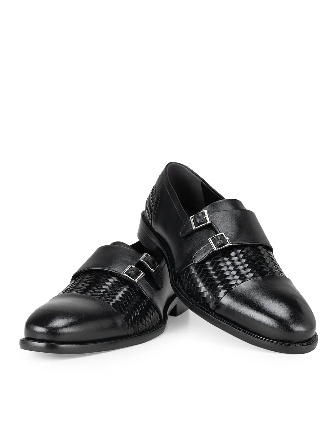 Black Woven Monk Straps
