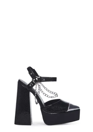 Blacked Out Platform Heels