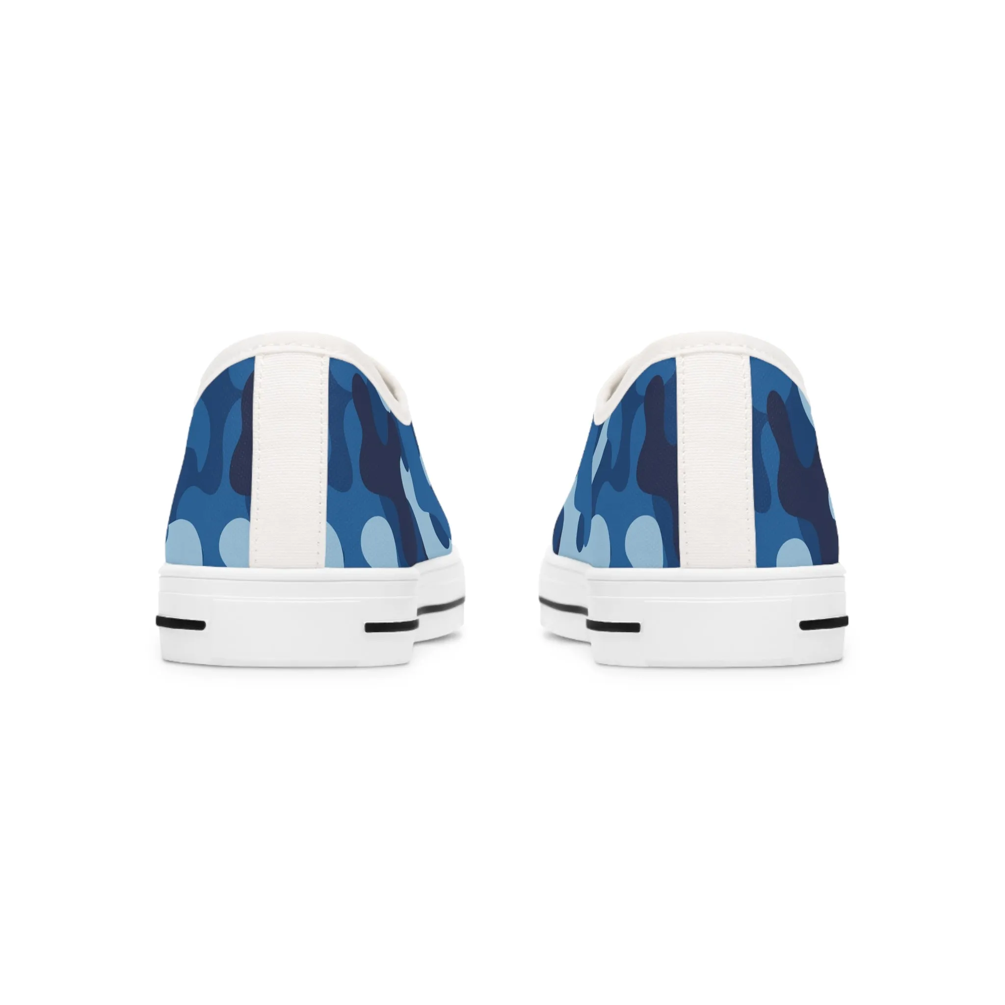 Blue Camo White  Women's Low Top Sneakers