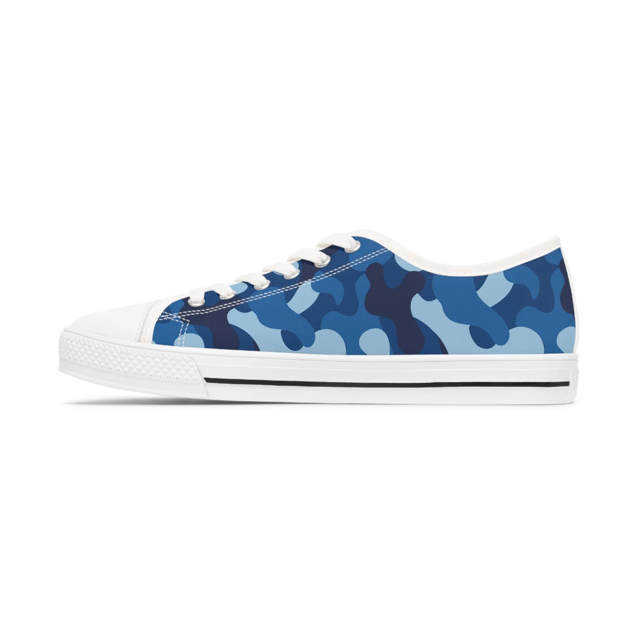 Blue Camo White  Women's Low Top Sneakers
