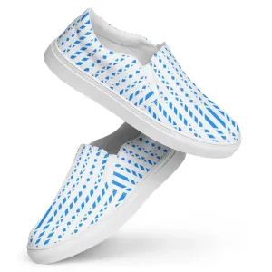 Blue Pattern Men's Canvas Shoes Slip