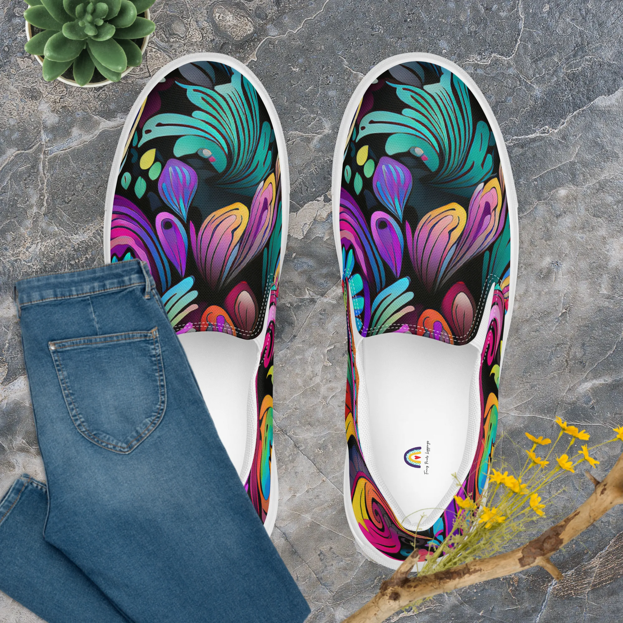 Boho Slip On Shoes For Women Bright Bohemian Sneakers