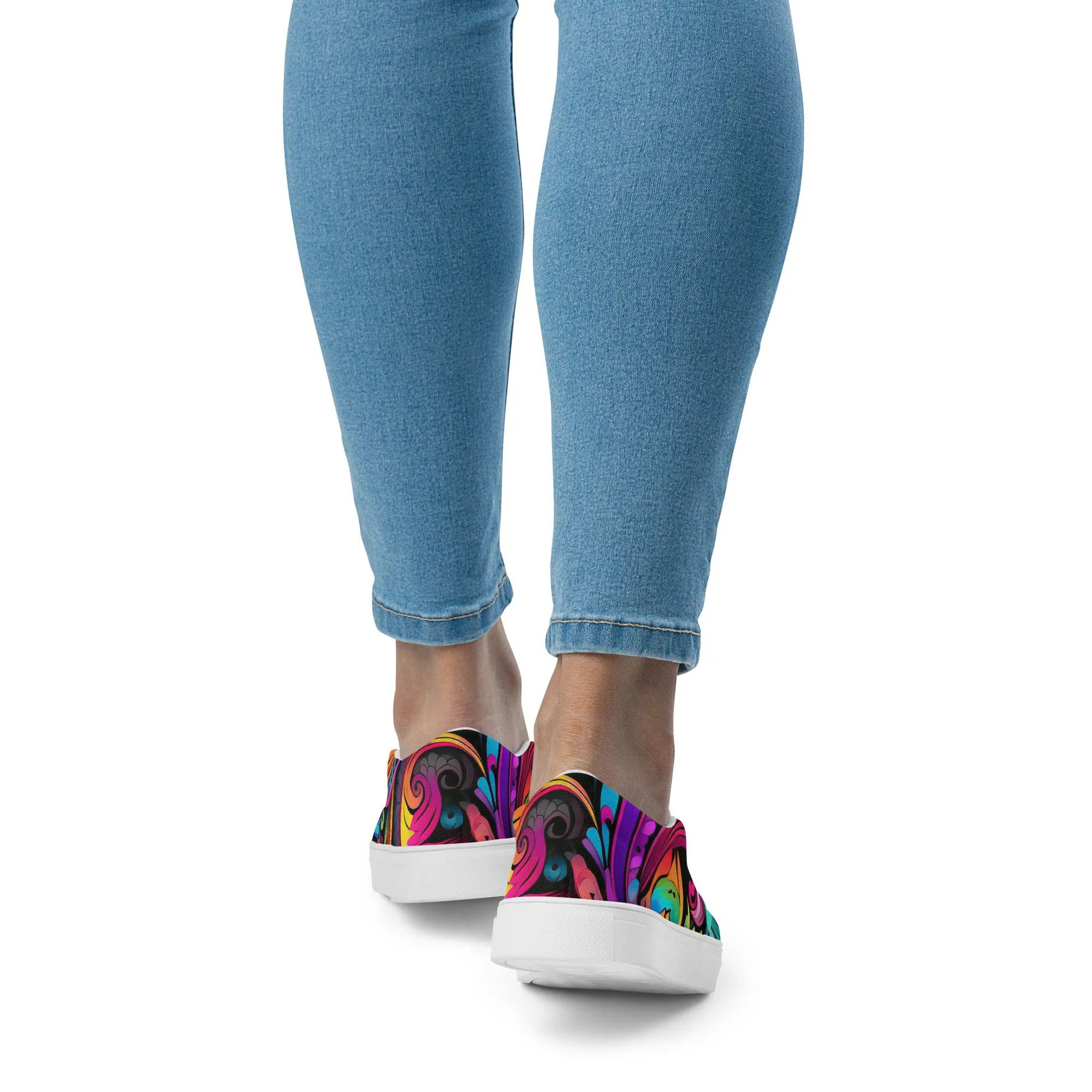 Boho Slip On Shoes For Women Bright Bohemian Sneakers