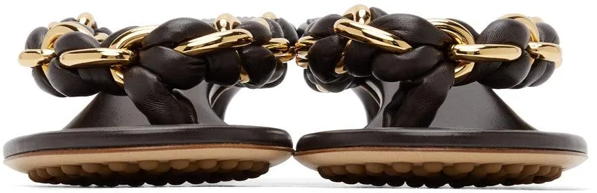 Bottega Veneta Brown Chain Dot Sandals