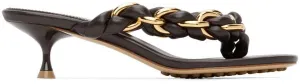 Bottega Veneta Brown Chain Dot Sandals