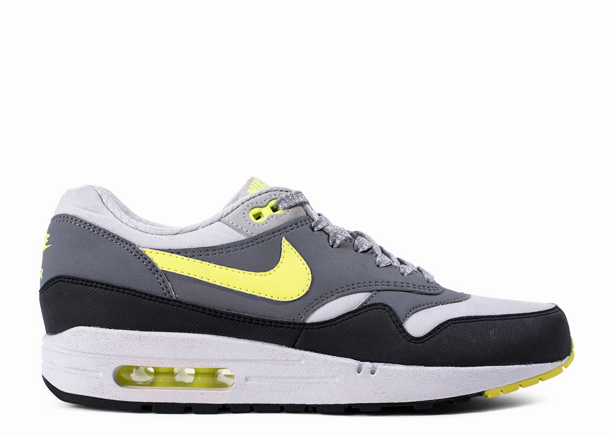 Air Max 1 Essential "Dust Grey & Volt" Flexible Groove Tech Rubberized Finish