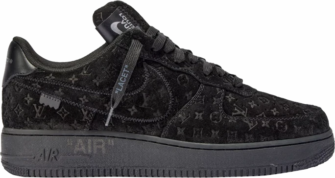 AF1 x OW by Virgil - Triple Black Customs Quick Trip Easy Walk