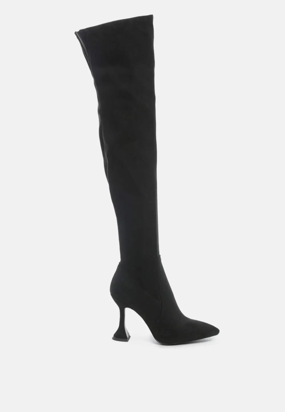 Brandy Faux Leather Over The Knee High Heeled Boots