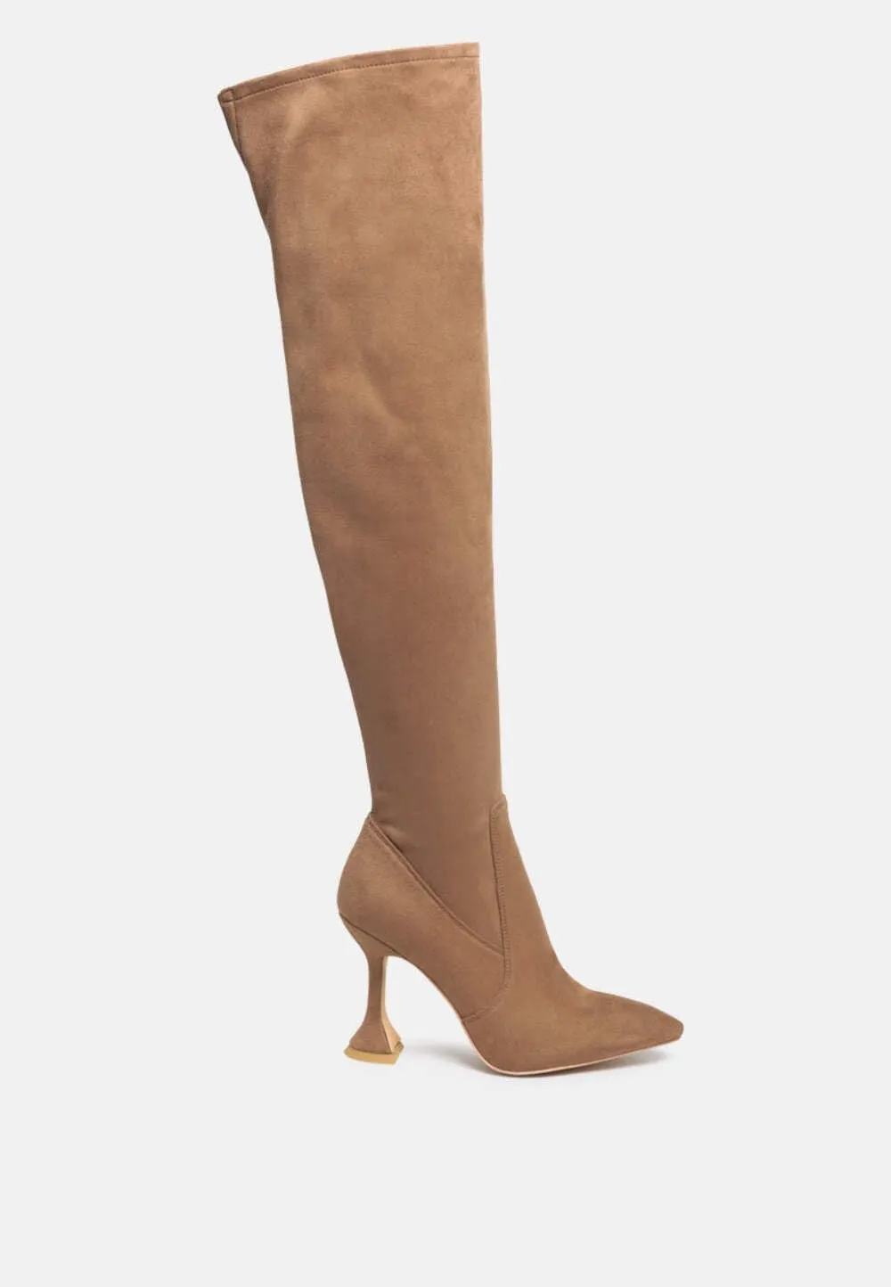 Brandy Faux Leather Over The Knee High Heeled Boots
