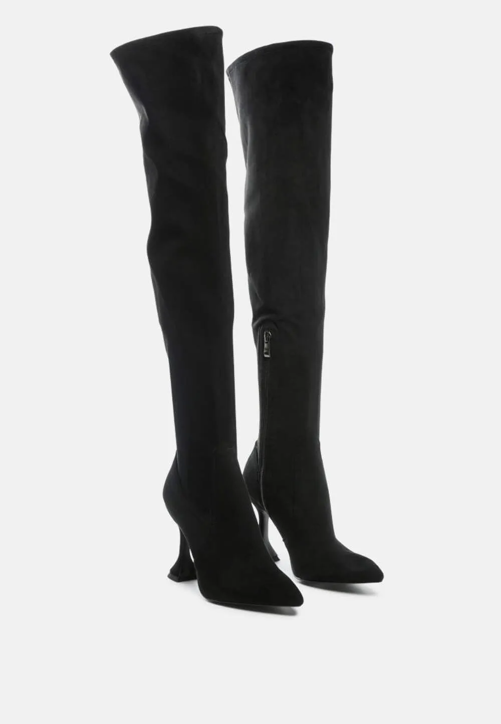 Brandy Faux Leather Over The Knee High Heeled Boots