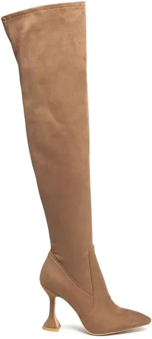 Brandy Faux Leather Over The Knee High Heeled Boots