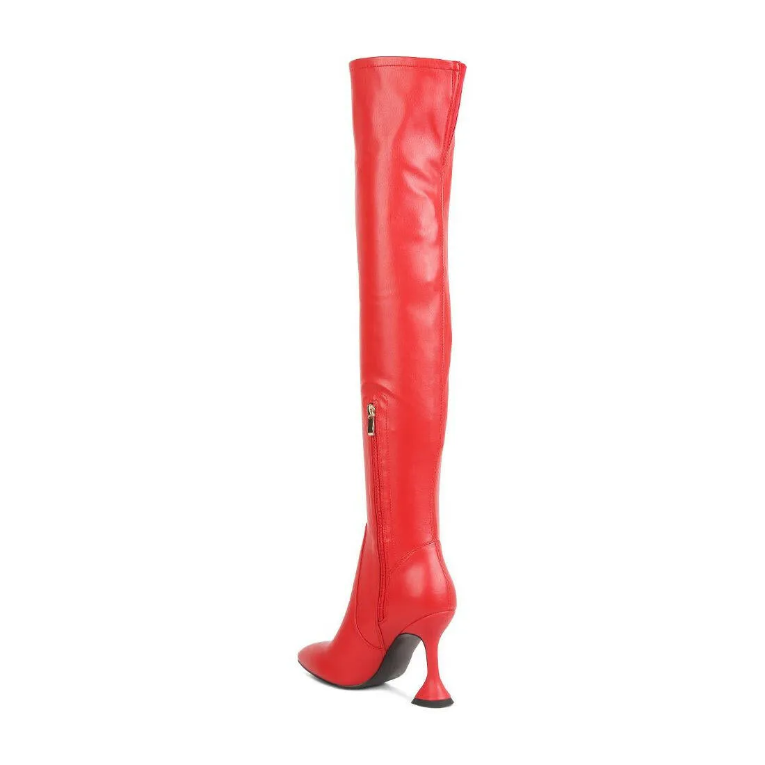 Brandy Faux Leather Over the Knee High Heeled Boots