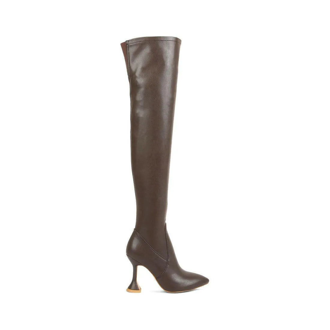 Brandy Faux Leather Over the Knee High Heeled Boots