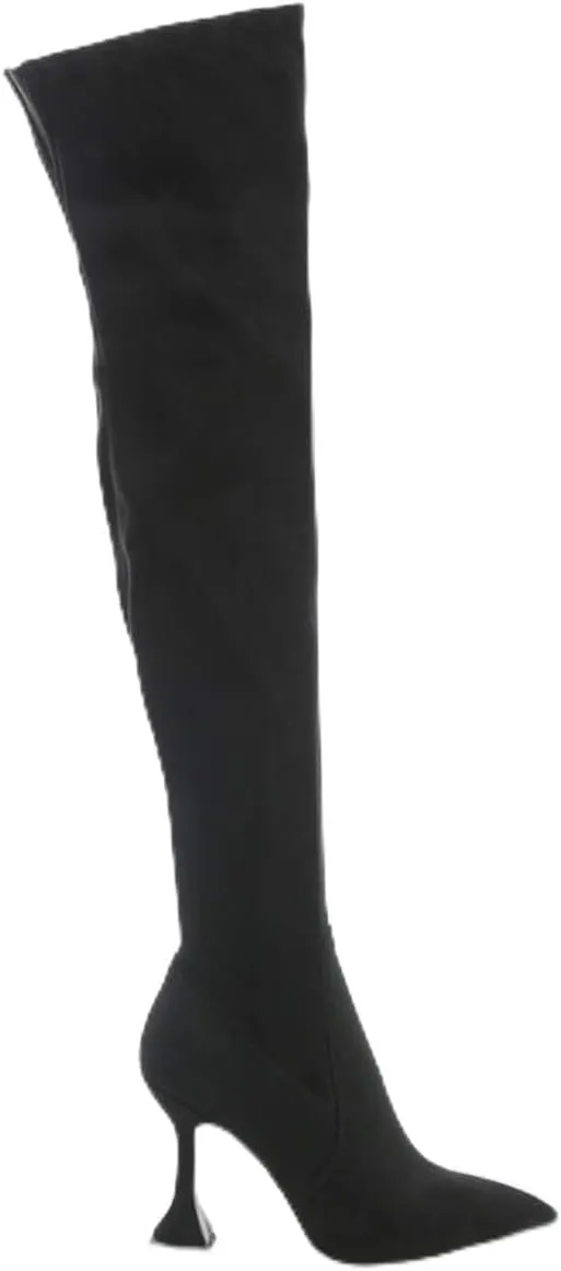 Brandy Faux Leather Over The Knee High Heeled Boots