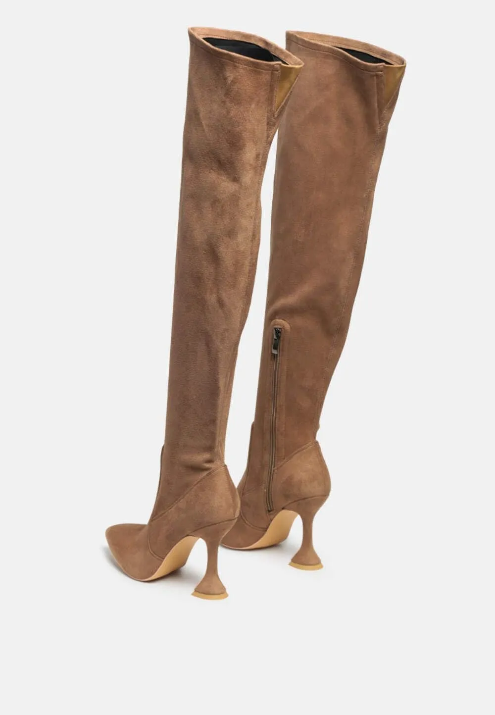 Brandy Faux Leather Over The Knee High Heeled Boots