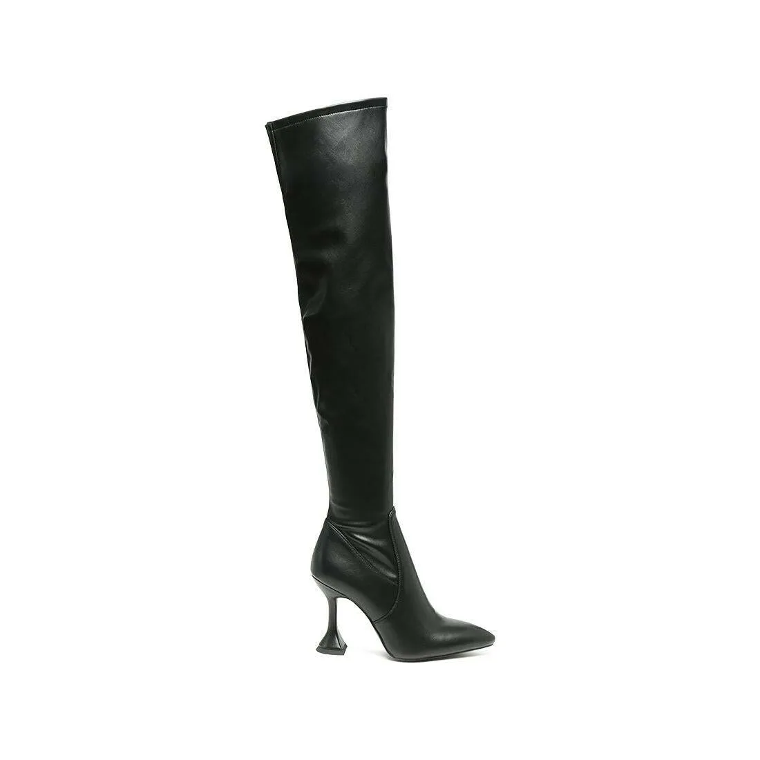 Brandy Faux Leather Over the Knee High Heeled Boots