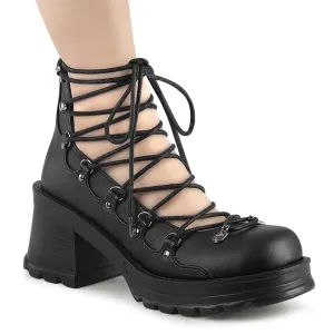 BRATTY-32 DemoniaCult Black Vegan Leather Sexy Women's Heels & Platform Shoes (Alternative Footwear)