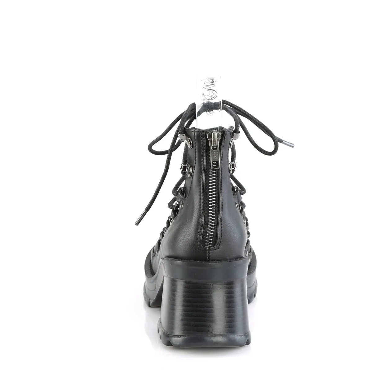 BRATTY-32 DemoniaCult Black Vegan Leather Sexy Women's Heels & Platform Shoes (Alternative Footwear)