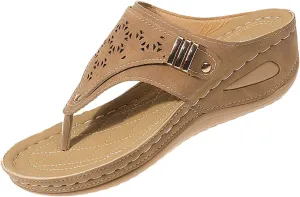Breathable Mesh Sports Sandals with Non-Slip Sole Orthopedic Wedge Flip Flops Wedge Heel Slippers Open Toe Slippers Dressy Comfortable Ladies Outdoor Roman Shoes