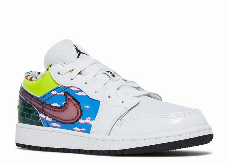 Fashion-Forward Look Slip Ride Jordan 1 Low Old School Gaming (GS)