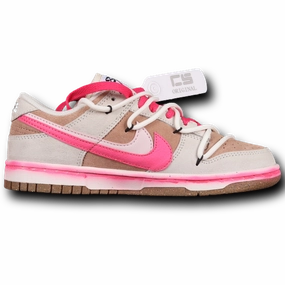 Nike dunk low double swoosh pink white velcro - design shoes fulfillment