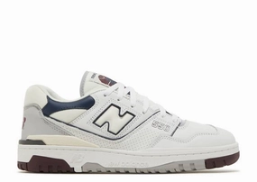 New Balance 550 White Maroon Natural Indigo Durable flexibility Thermoregulating Material
