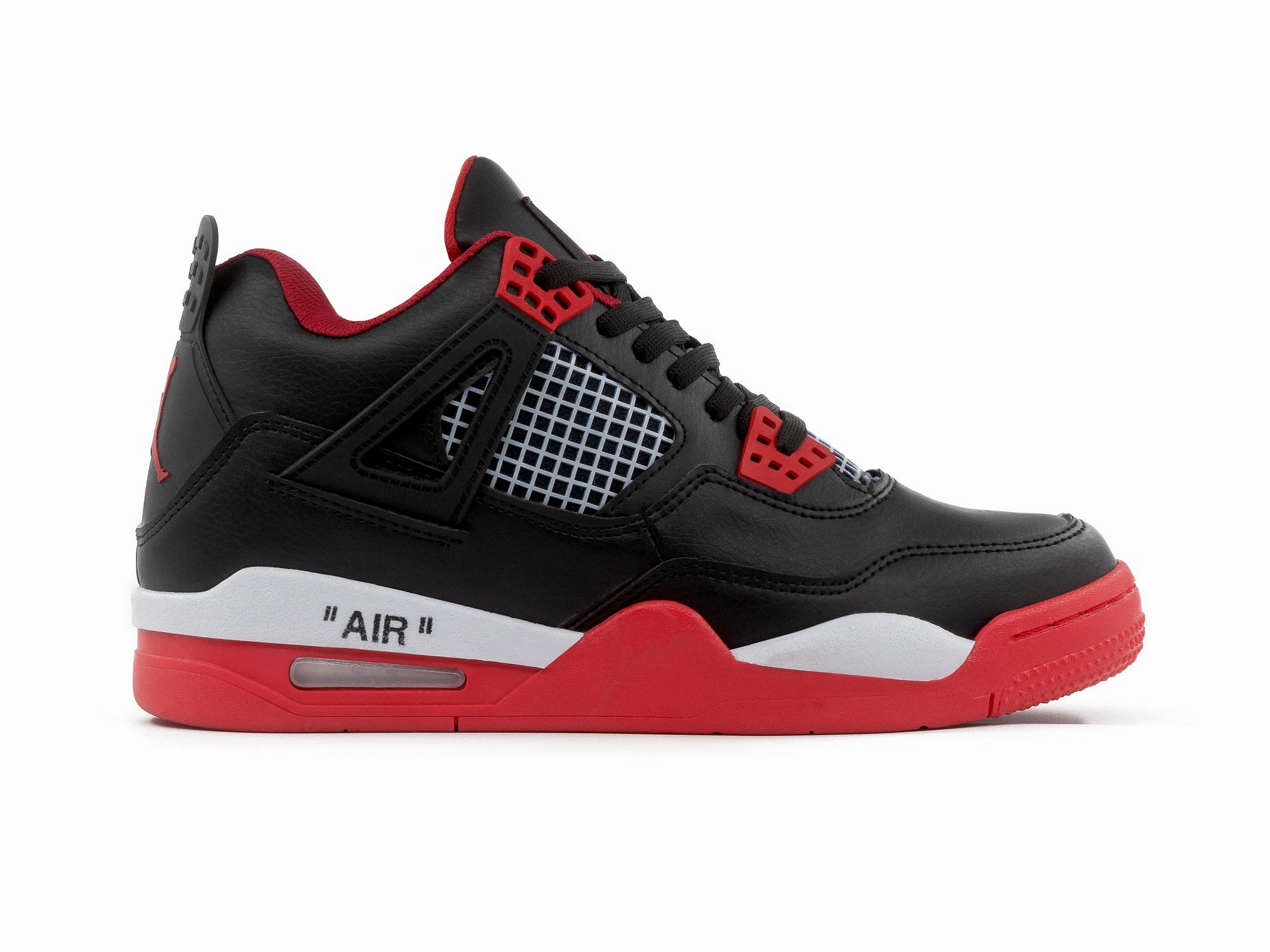 Tenis Retro 4 Negro Rojo Eco Comfort Supportive Lining