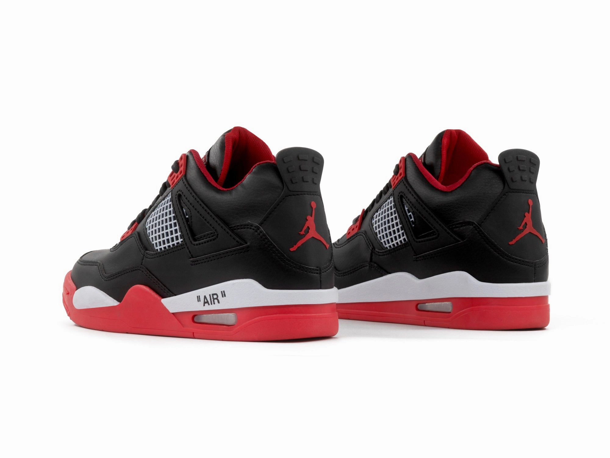 Tenis Retro 4 Negro Rojo no - toe - spring shoes Comfort Topline
