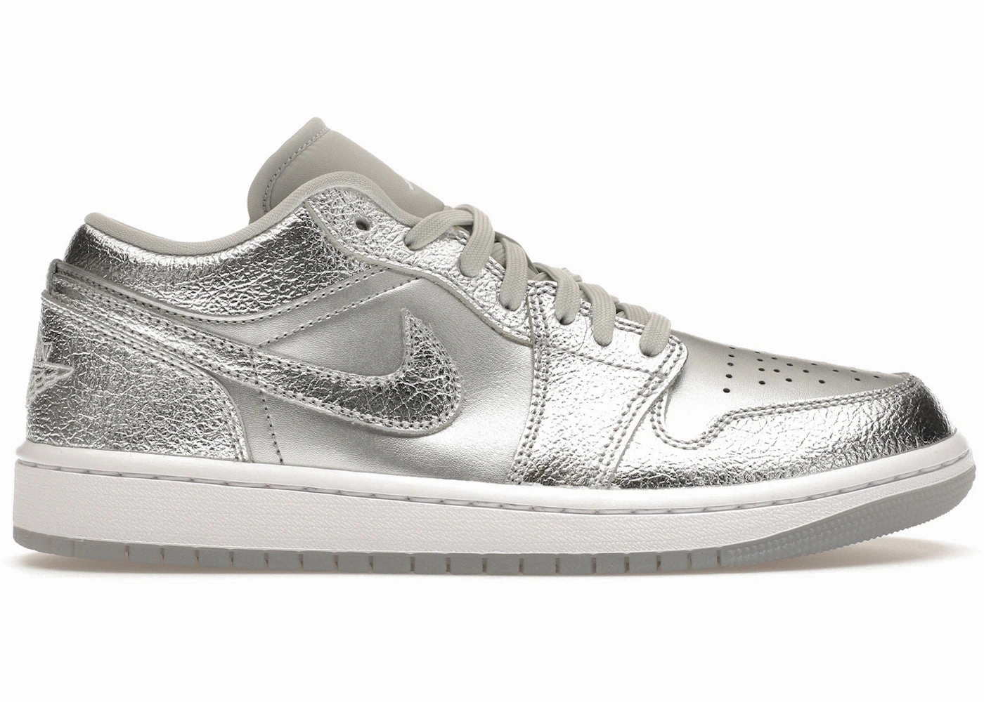 Pull   Tab Supportive shock absorption Jordan 1 Low SE Metallic Silver