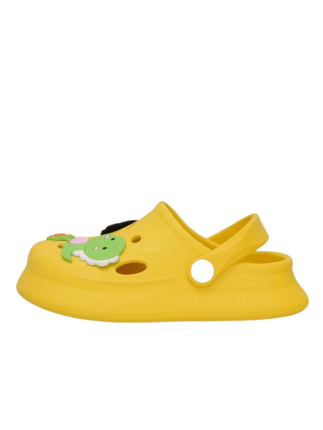 Bright Dino Adventure Clogs for Boys - Vibrant Yellow