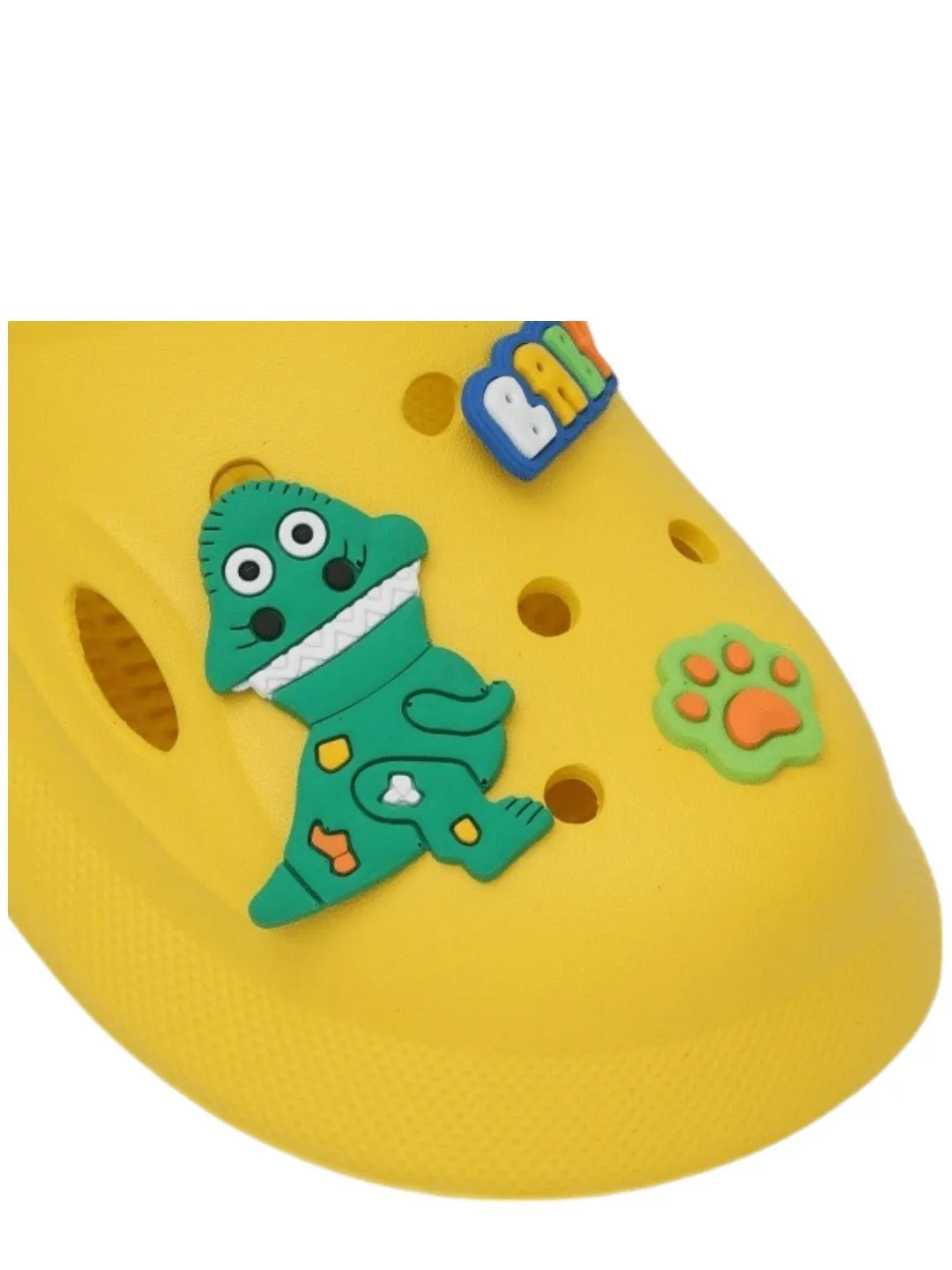 Bright Dino Adventure Clogs for Boys - Vibrant Yellow