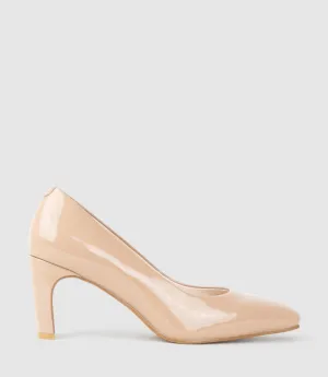 BRYCE70 Square Toe Pump in Nude Patent