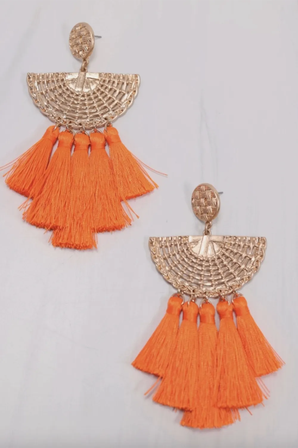 Calvin Tassel Earring - Orange