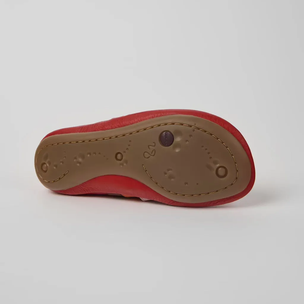 Camper For Kids Red Leather Ballerinas