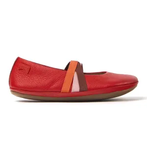 Camper For Kids Red Leather Ballerinas