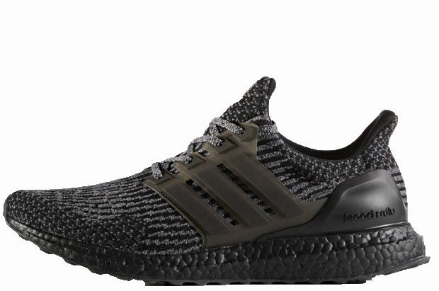 Adidas Ultra Boost Core Black-Metallic Silver/Grey 3.0 Calm Walk trendy touch