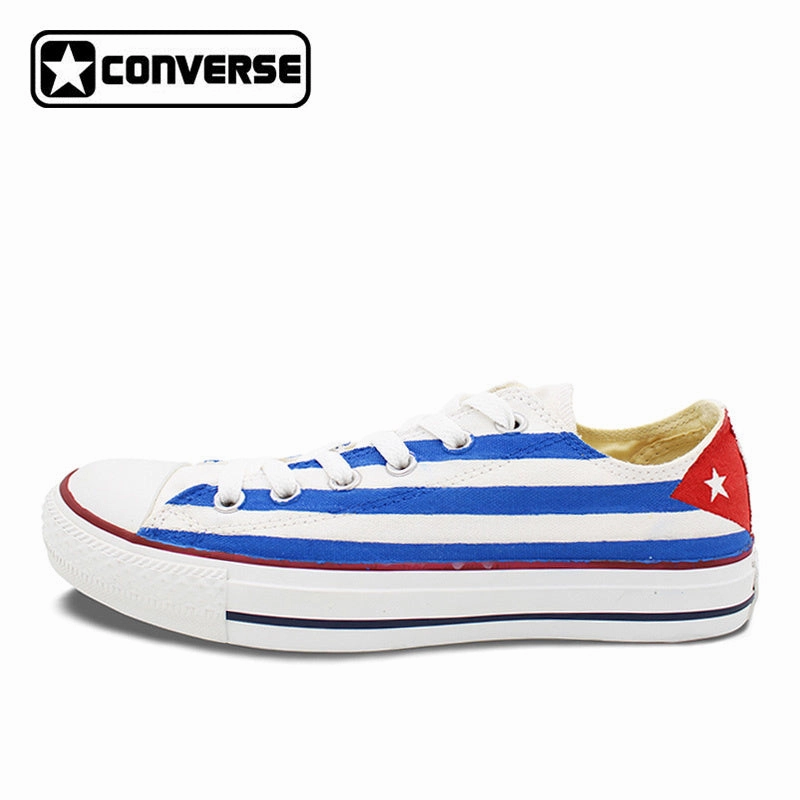 Ankle Strap Converse Chuck Taylor Cuba Flag Custom Design