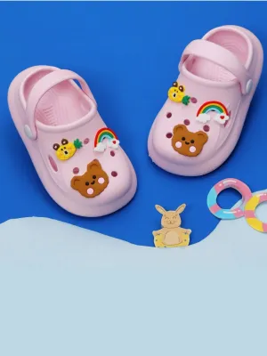 Charming Pink Critter Clogs for Kids - Adorable & Comfortable! Assorted Motif Clogs