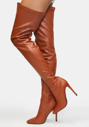 Chocolate Mindful Thigh High Boots