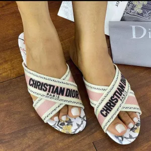 CHRISTIAN DIOR CRISS CROSS DWAY SLIDES - PINK