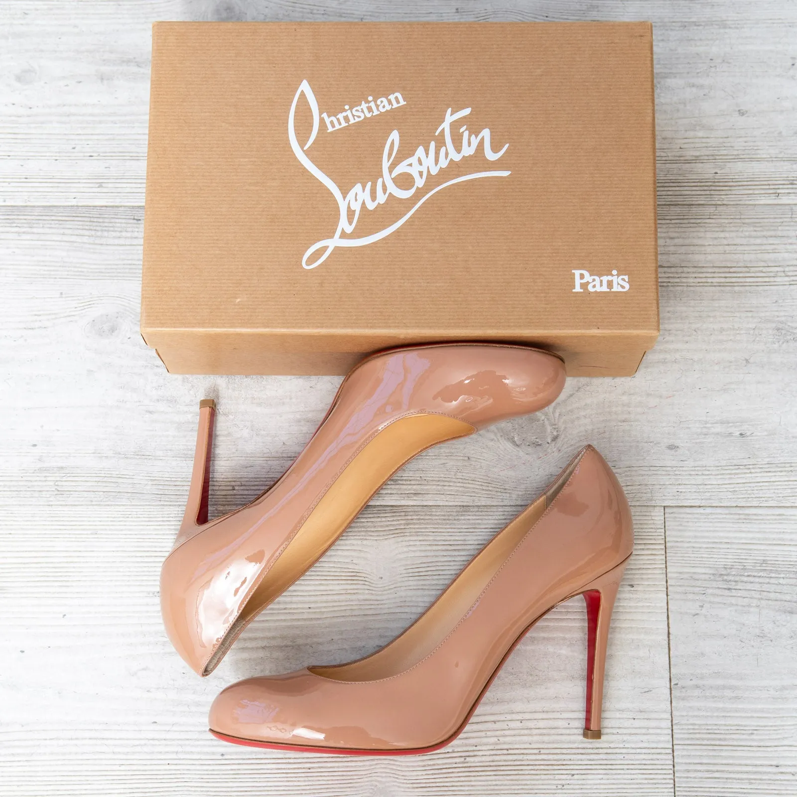 Christian Louboutin Nude Simple Patent Pumps Size 42