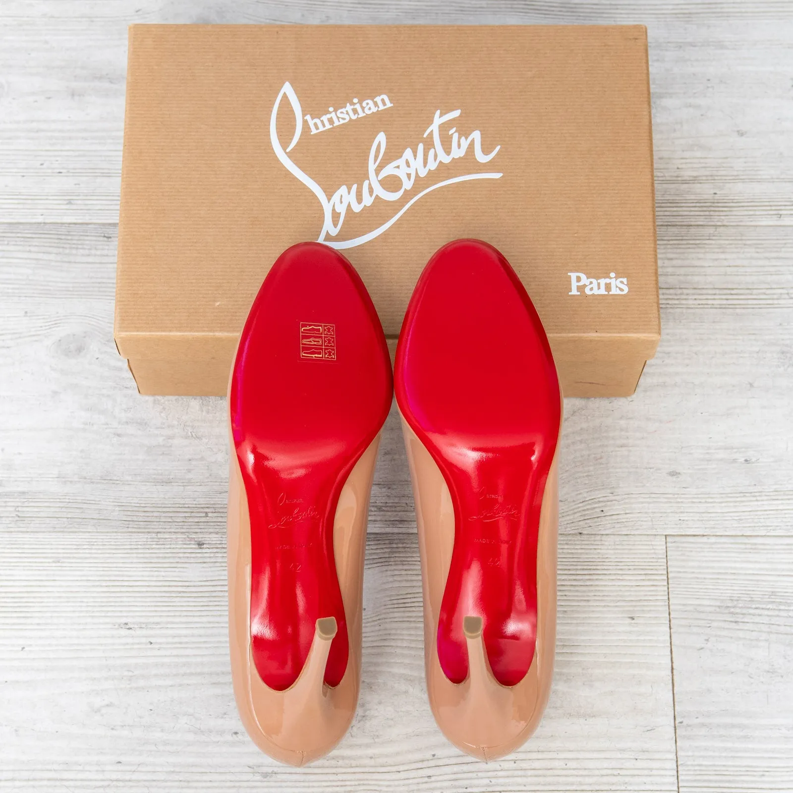 Christian Louboutin Nude Simple Patent Pumps Size 42