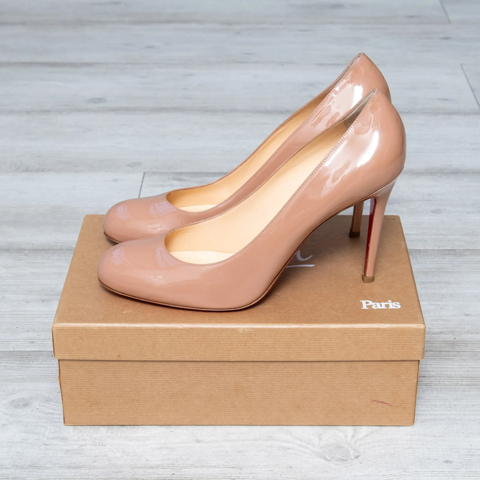 Christian Louboutin Nude Simple Patent Pumps Size 42