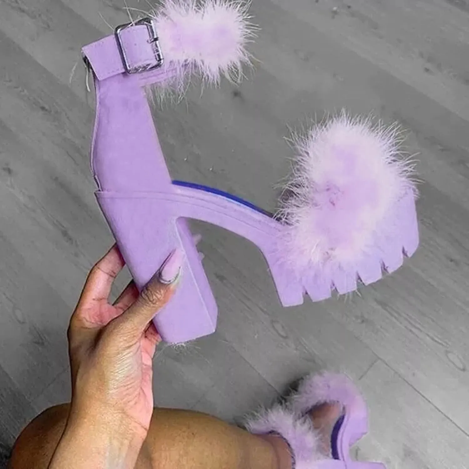 Chunky Heels for Women Platform High Heel Sandals Open Toe Block Heels Shoes Ankle Strap Dress Wedding Party Pumps Shoes